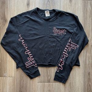 Huskers black crop top